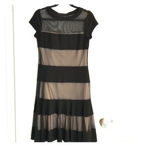 R & M Richards Black Mesh Dress